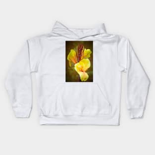 Yellow Canna Lilies Kids Hoodie